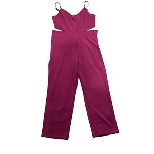Express fushia purple cut out side jumpsuit size large